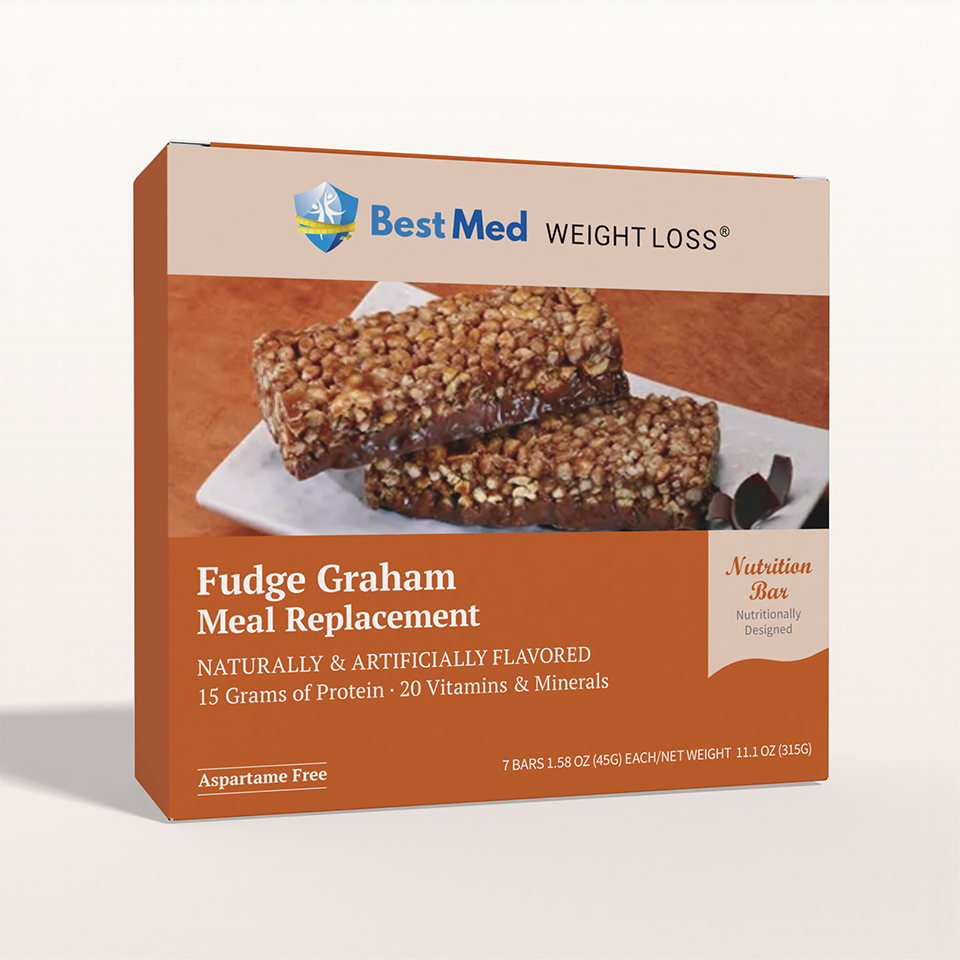 BestMed Meal Replacement High-Protein Bars, Fudge Graham (7ct)