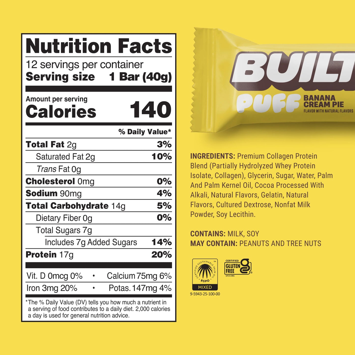 Built Bar Banana Cream Pie Puff (1ct)