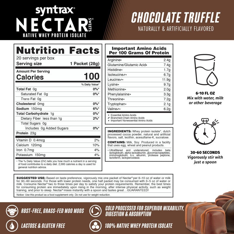 Syntrax Nectar Grab n Go - Chocolate Truffle 23g Protein (1 Pack)