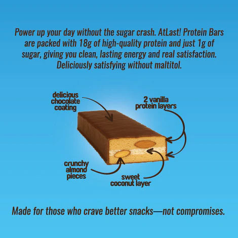 Atlast! Infusion Coconut Almond 18g Protein Bars 4ct