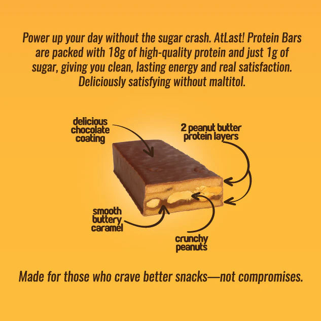 Atlast! Infusion Peanut Caramel 18g Protein Bars 4ct