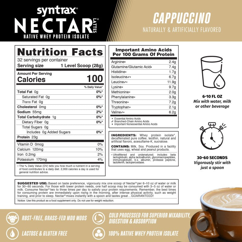 Syntrax Nectar Grab n Go - Cappuccino 23g Protein (1 Pack)