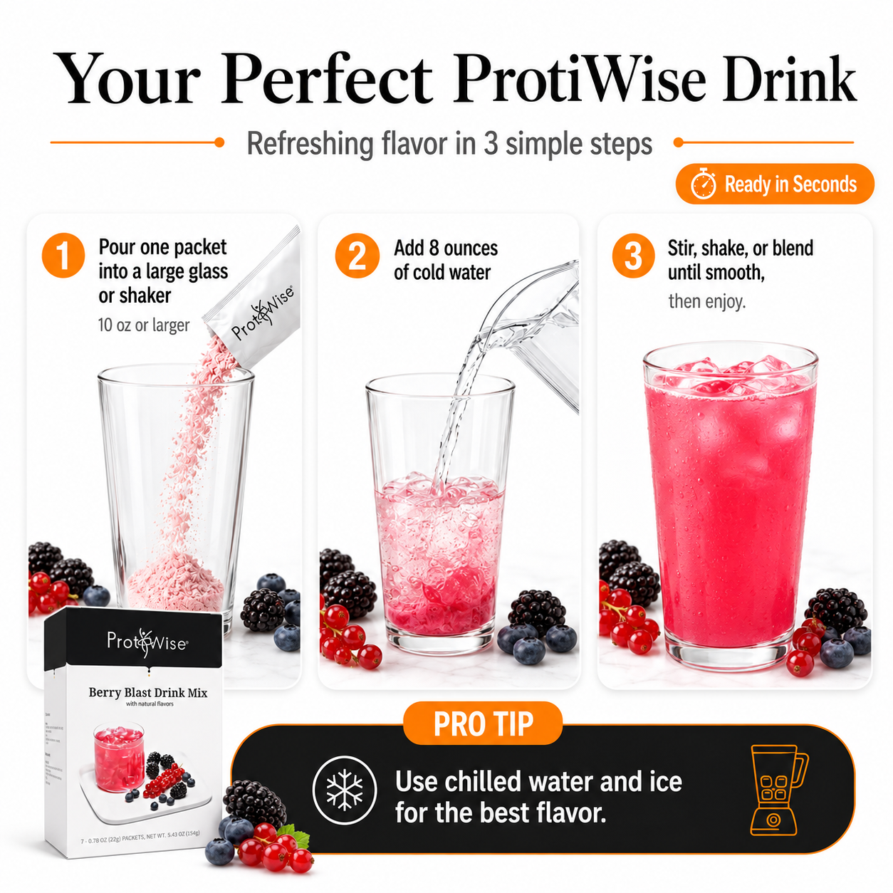 ProtiWise Berry Blast Fruit Protein Drink (7ct)