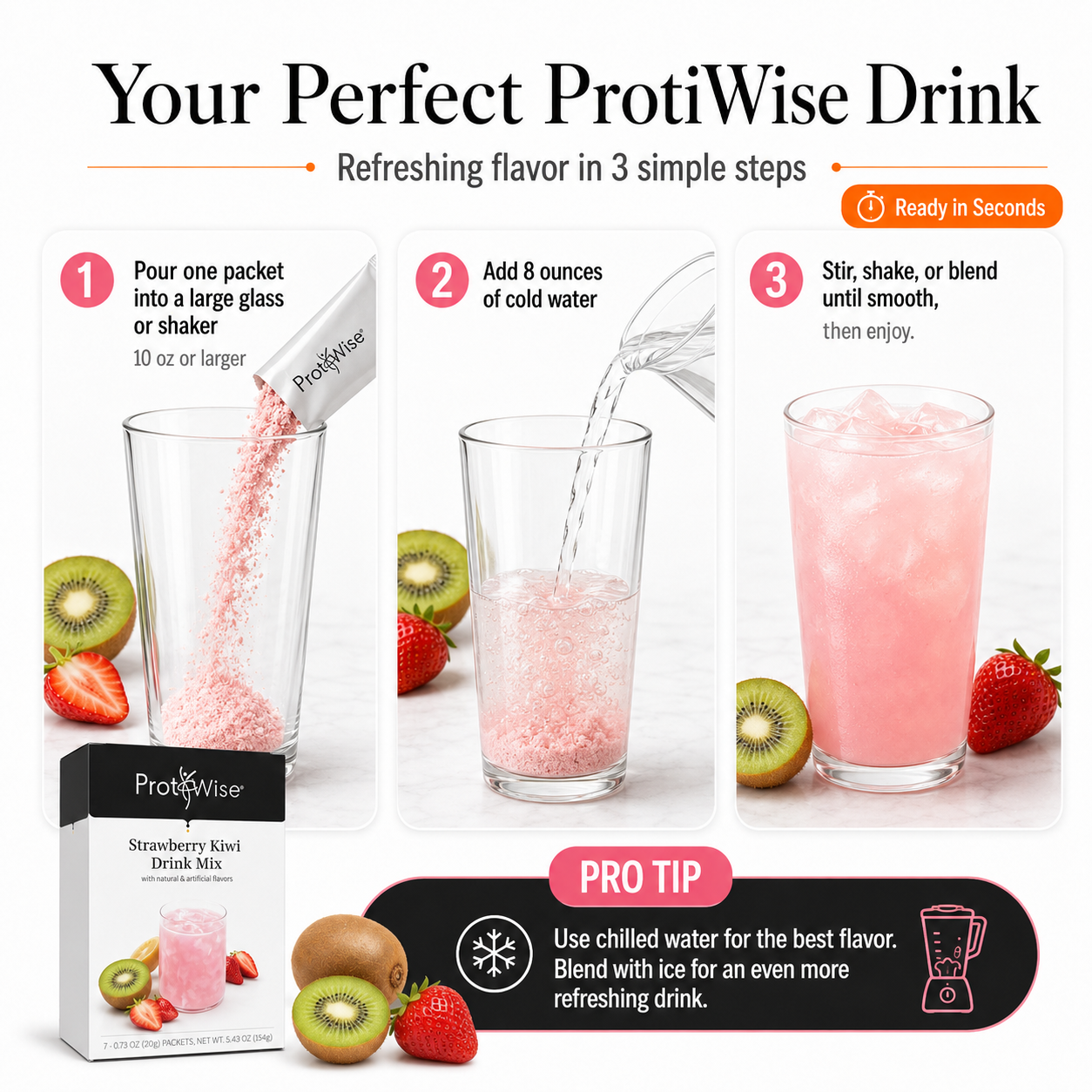 ProtiWise Strawberry Kiwi Fruit Protein Drink (7ct)
