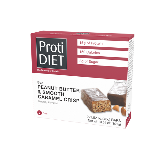 ProtiDIET Peanut Butter & Smooth Caramel Crisp  High-Protein Bars (7ct)