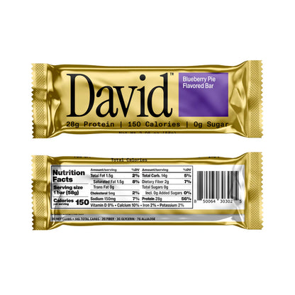 David Bars 28g High-Protein | Blueberry Pie (12ct)