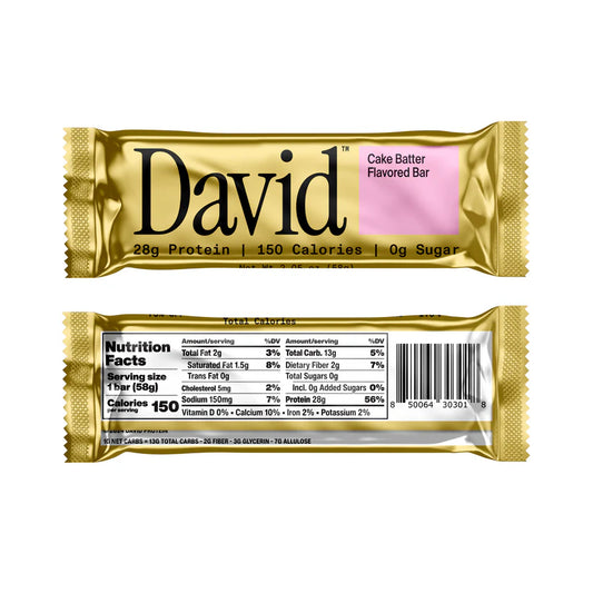 David Bars 28g High-Protein | Cake Batter (1ct)