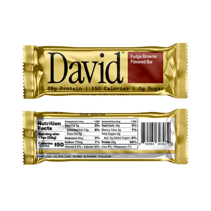 David Bars 28g High-Protein | Fudge Brownie (12ct)