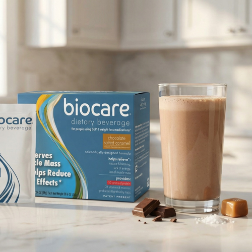 BioCare Chocolate Salted Caramel Beverage GLP-1 Support | 30g Protein | 14 Count