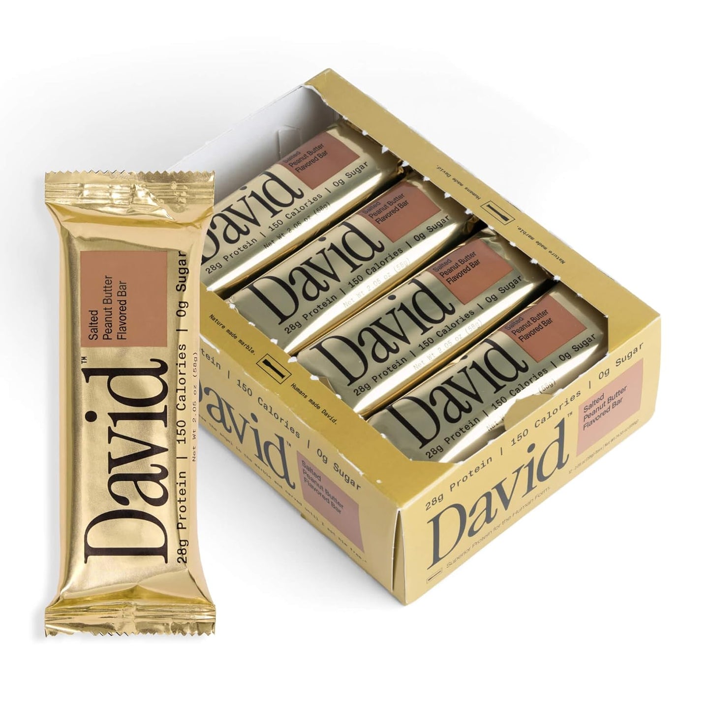 David Bars 28g High-Protein | Salted Peanut Butter (12ct)