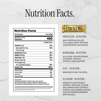 David Bars 28g High-Protein | Salted Peanut Butter (1ct)