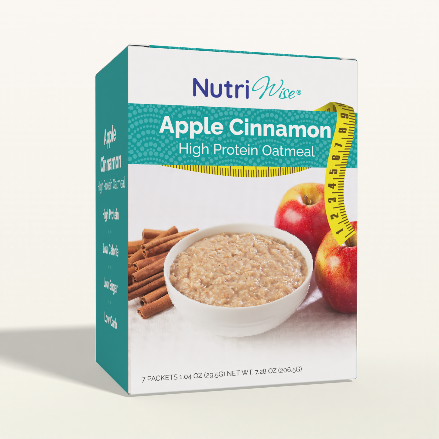 NutriWise Apples & Cinnamon High-Protein Oatmeal (7ct)