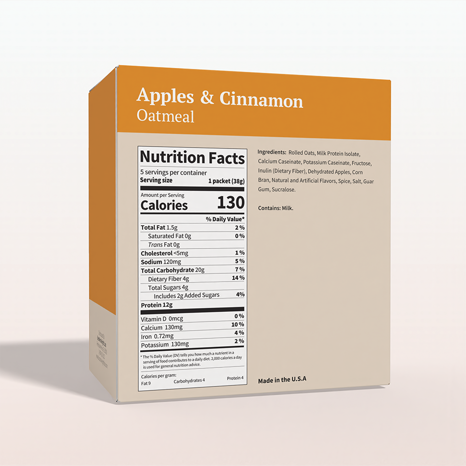 BestMed High-Protein Oatmeal, Apples & Cinnamon (5ct)