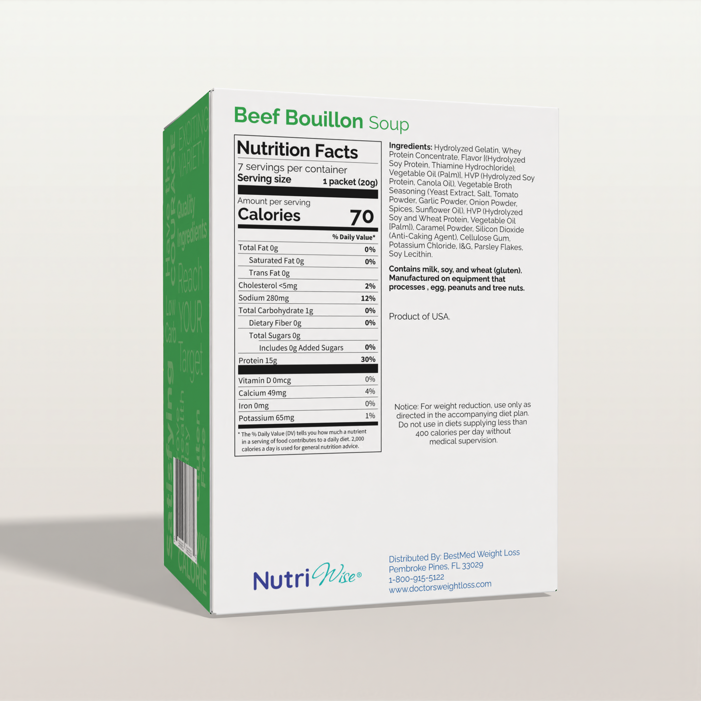 NutriWise Protein Soup | Beef Bouillon (7ct)