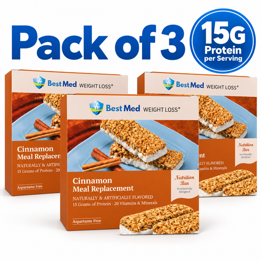 BestMed Meal Replacement High-Protein Bars, Cinnamon (3 Pack)