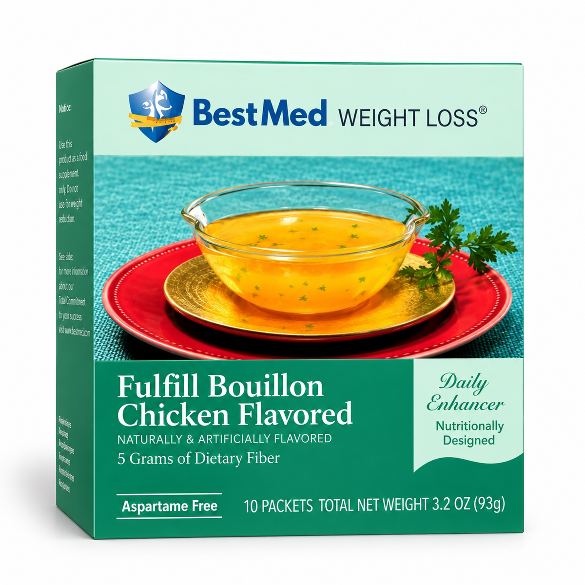 Chicken Flavored Bouillon | Fiber Supplement | 10 Count