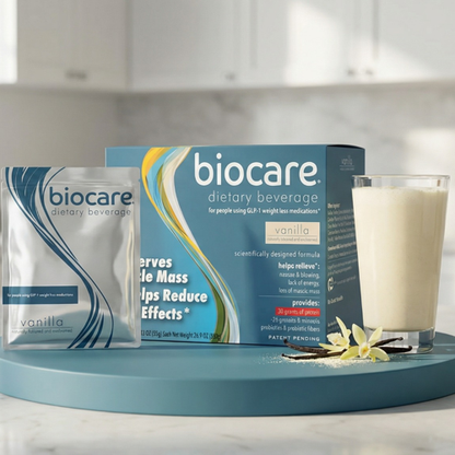 BioCare Vanilla Beverage GLP-1 Support | 30g Protein | 3 Boxes, 42 Total Servings