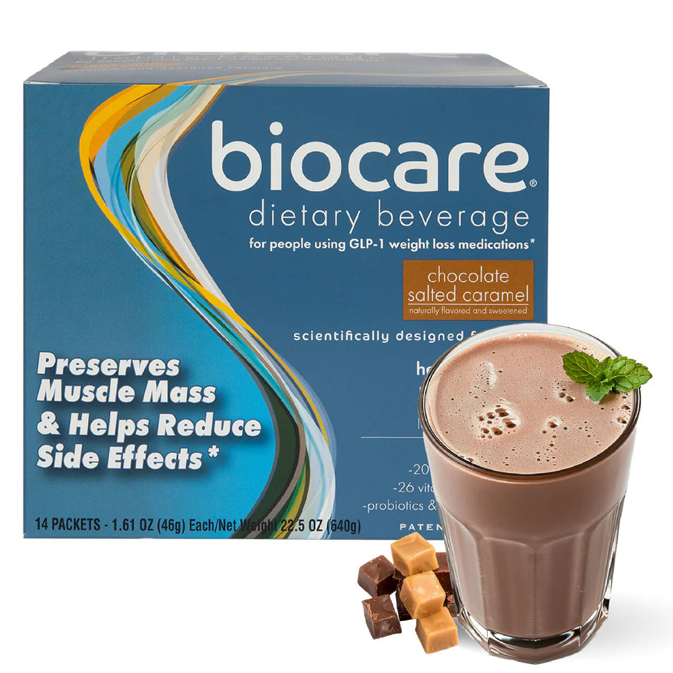 BioCare Chocolate Salted Caramel | GLP-1 Beverage | 20g Protein (14ct)