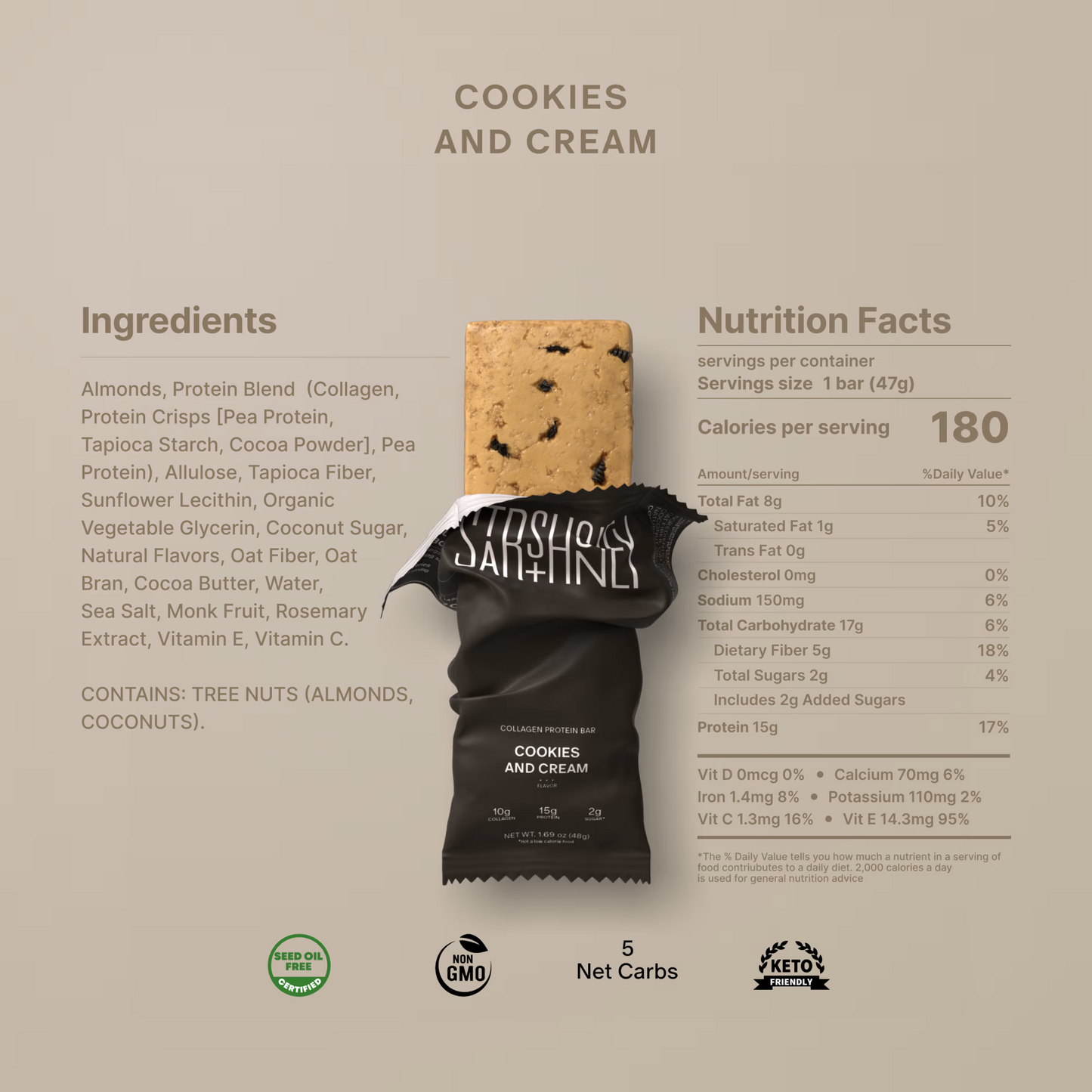 Stars + Honey Cookies and Cream Bar 1ct