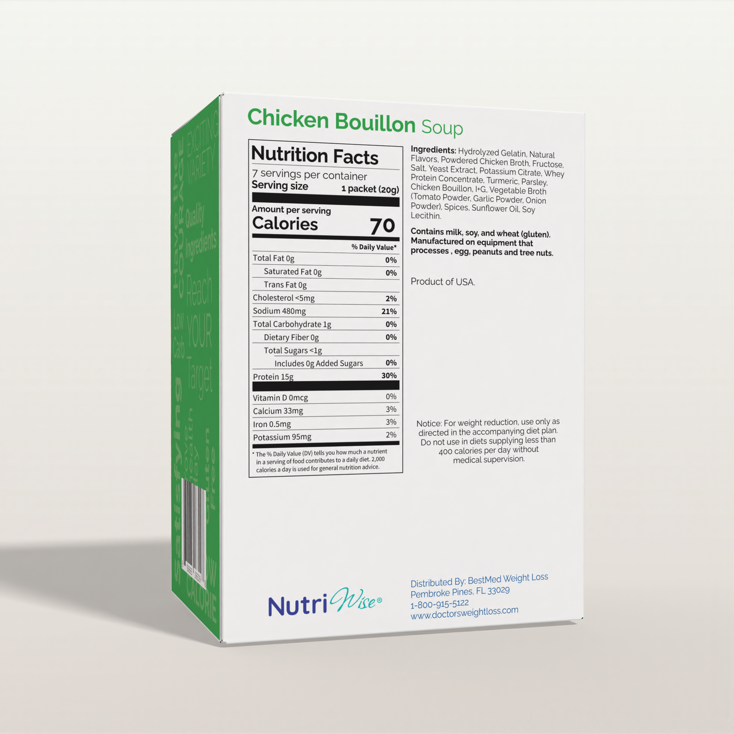 NutriWise Protein Soup | Chicken Bouillon (7ct)