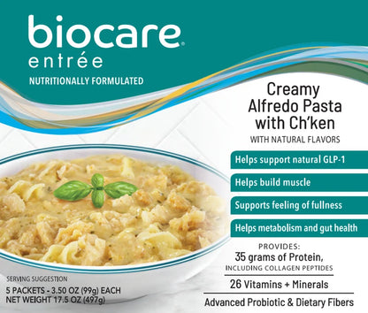 BioCare Creamy Alfredo Pasta with Ch'ken | 35g Protein| 5 Count