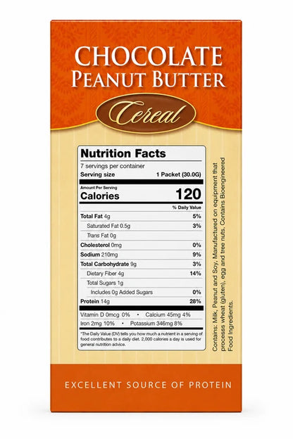 NutriWise Chocolate Peanut Butter Cereal | 15g High-Protein Breakfast (7ct)