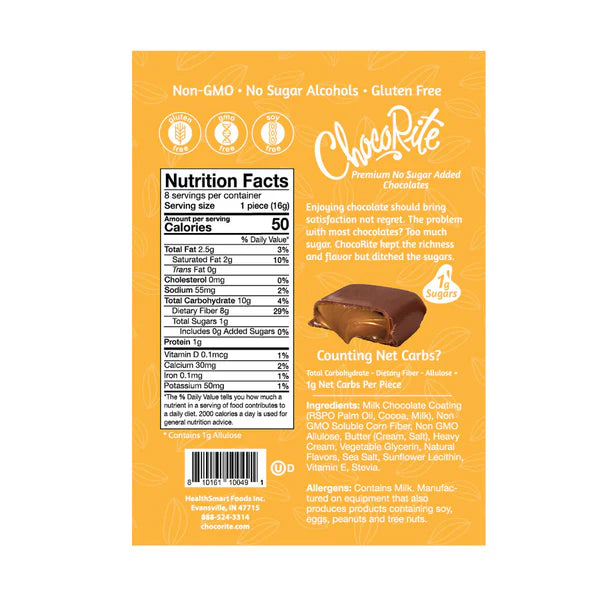 Chocorite Chocolate Covered Caramels | Keto-Friendly (8 ct)