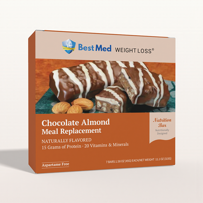 BestMed Meal Replacement Protein Bar, Chocolate Almond Protein Bar (7ct)