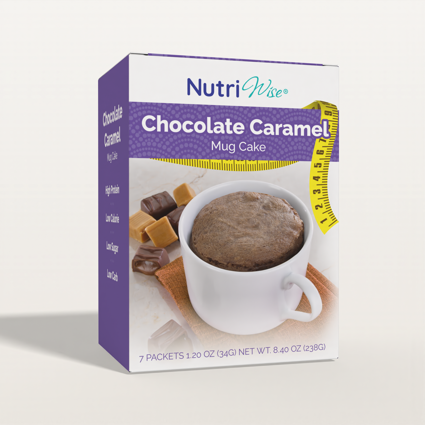 NutriWise Protein Mug Cake, Chocolate Caramel (7ct)