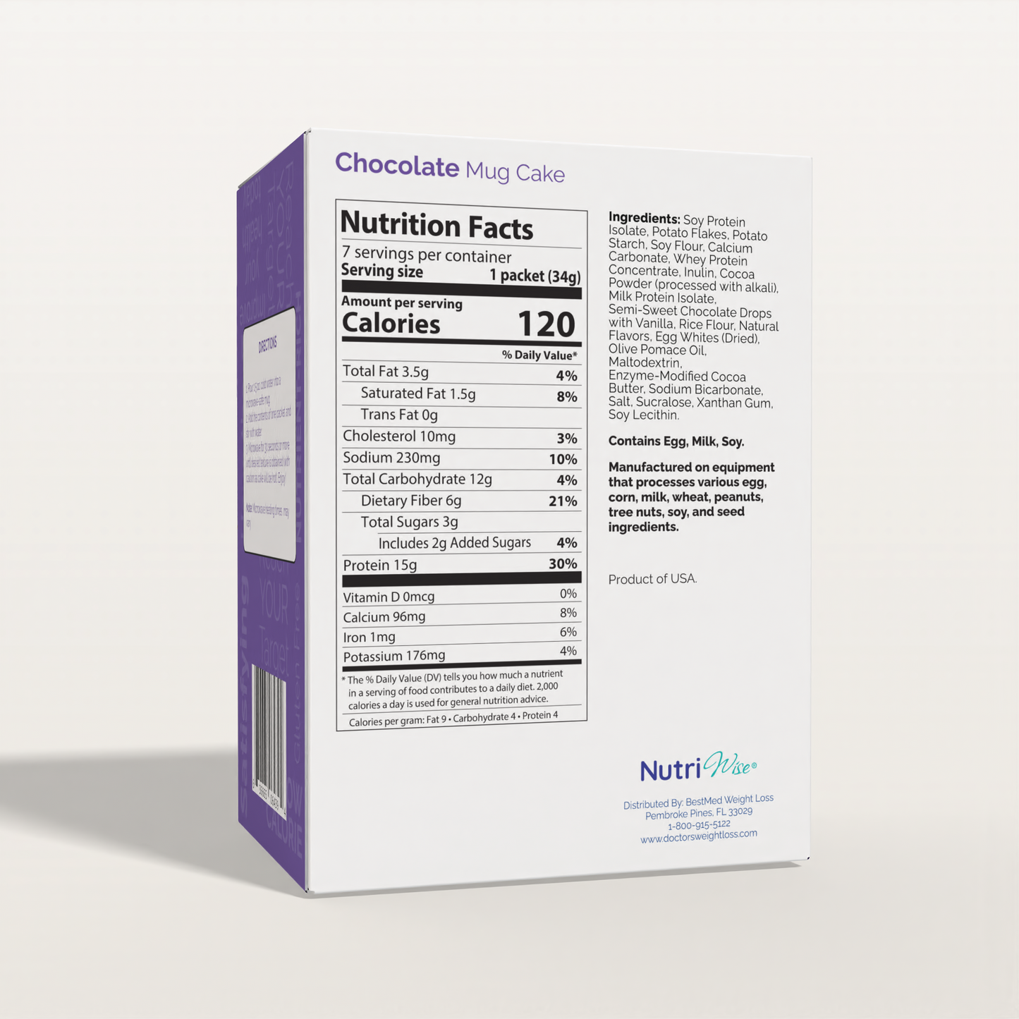 NutriWise Protein Mug Cake, Chocolate (7ct)