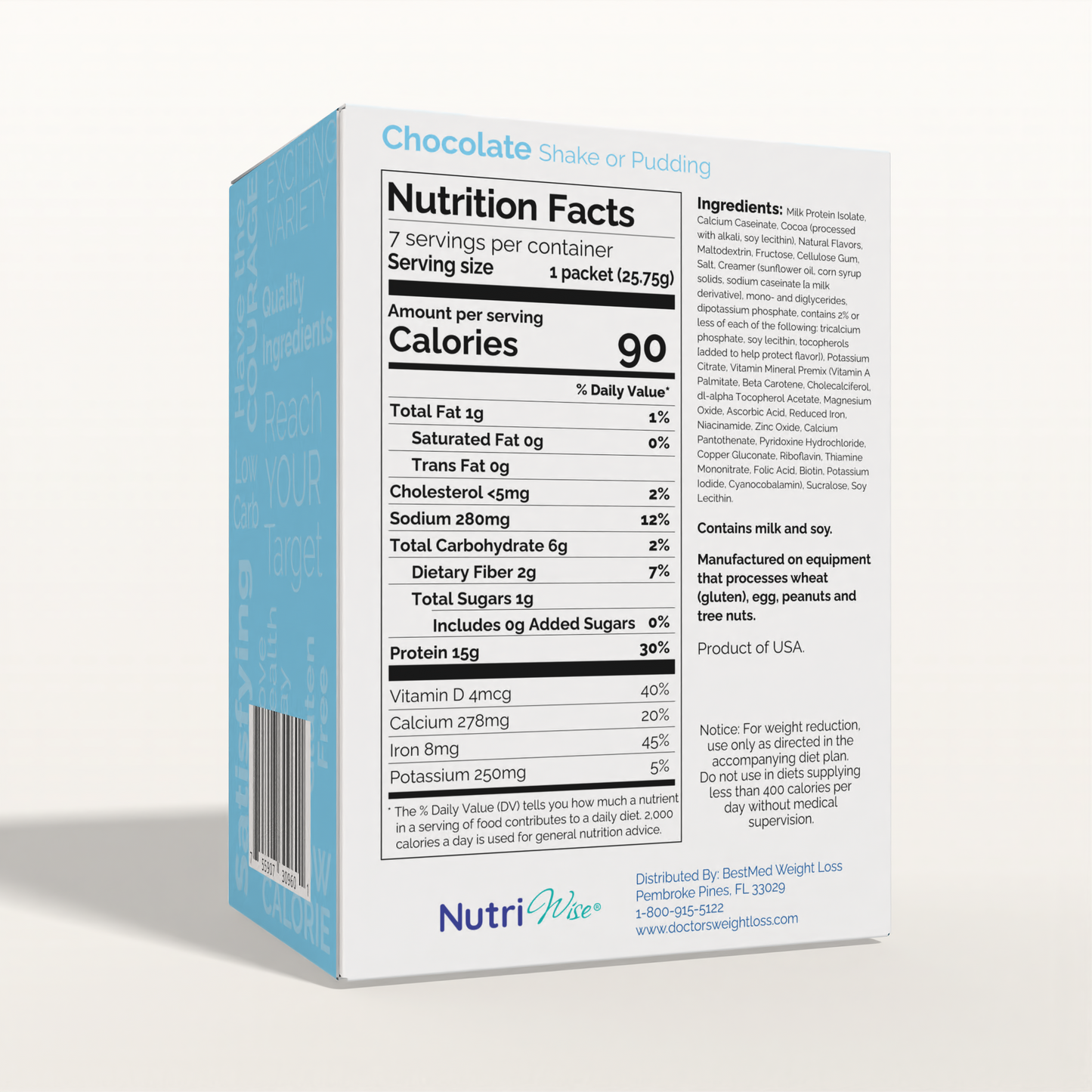 NutriWise Chocolate Protein Shake or Pudding (7ct)