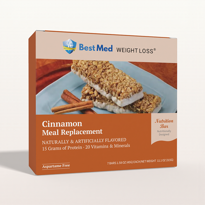 BestMed Meal Replacement High-Protein Bar, Cinnamon (7ct)