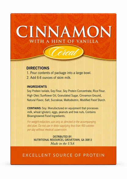 NutriWise Cinnamon Vanilla Cereal | 15g High-Protein Breakfast (7ct)