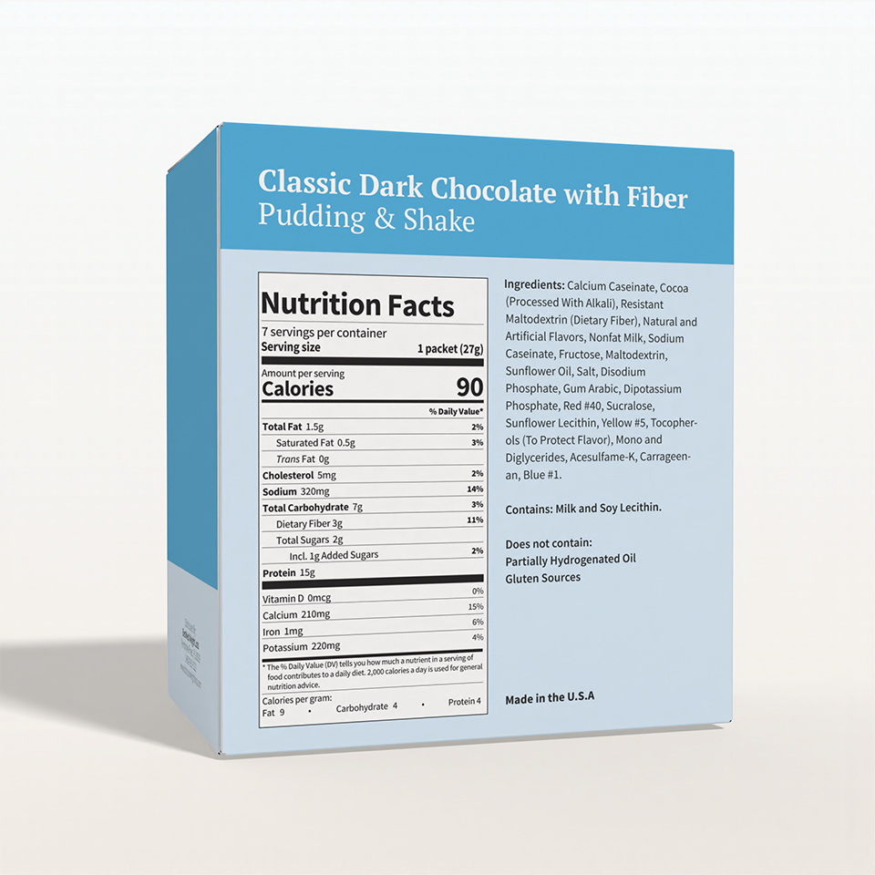 BestMed Classic Dark Chocolate Pudding & Shake with Fiber (7ct)