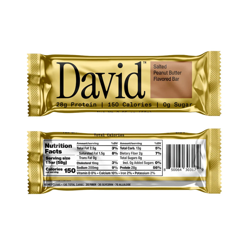 David Bars 28g High-Protein | Salted Peanut Butter (1ct)