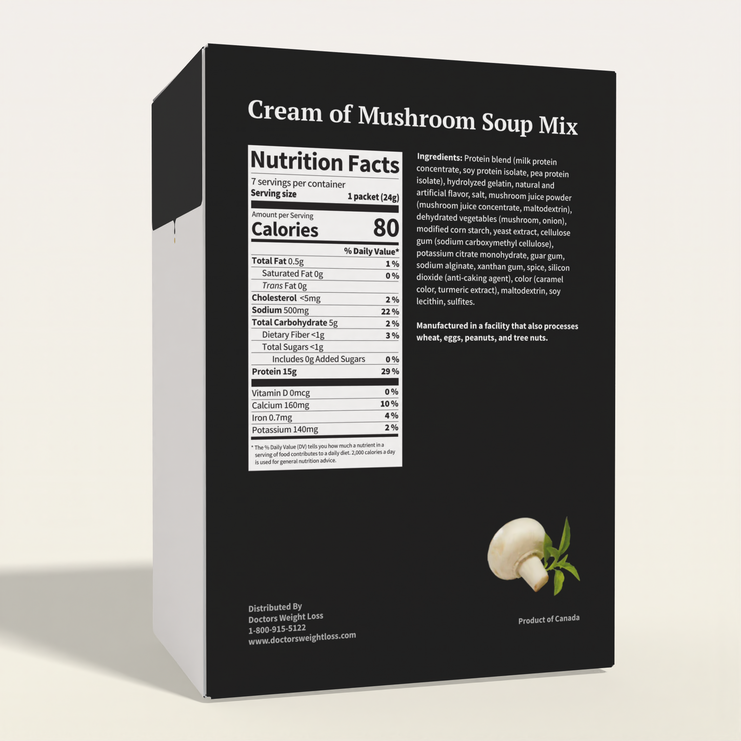 ProtiWise Cream of Mushroom Soup | High-Protein (7ct)