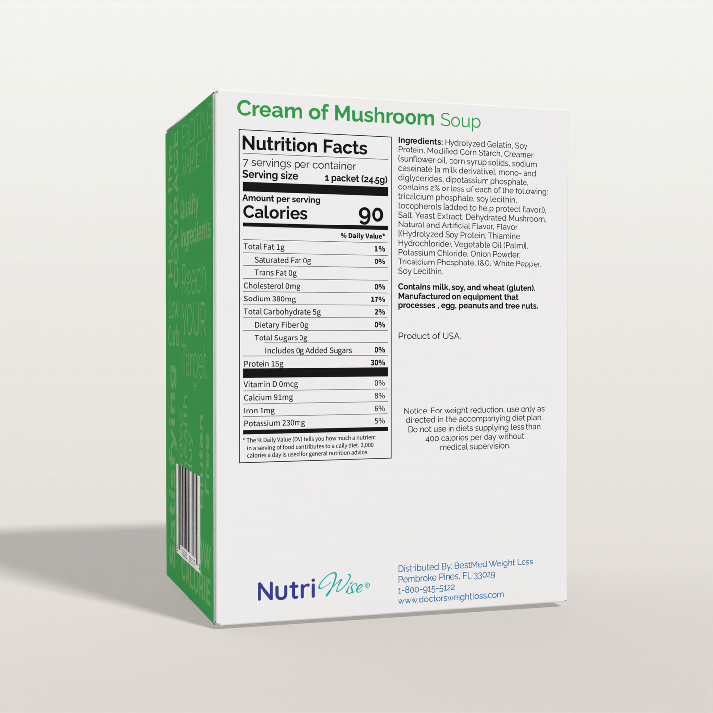 NutriWise High-Protein Soup | Cream of Mushroom (7ct)