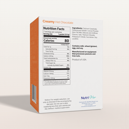 NutriWise Creamy Hot Chocolate High-Protein Drink (7ct)