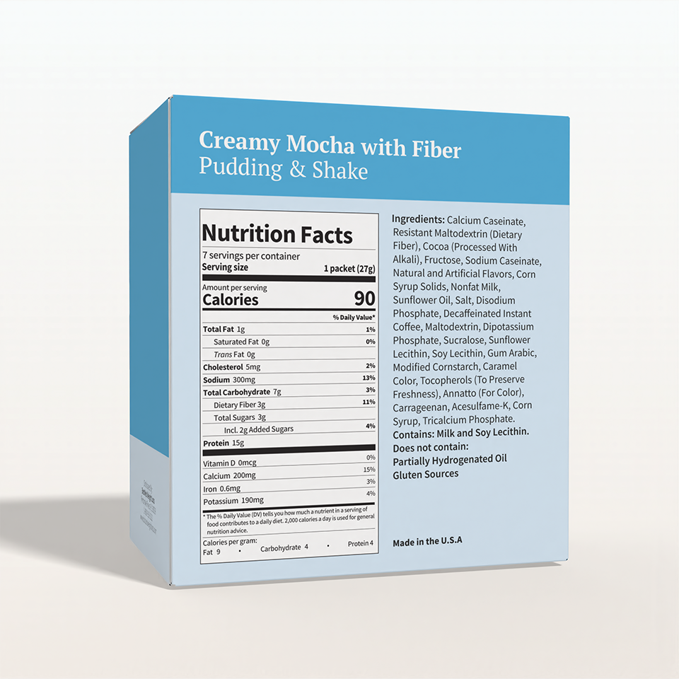 BestMed Creamy Mocha Pudding & Shake With Fiber (7ct)