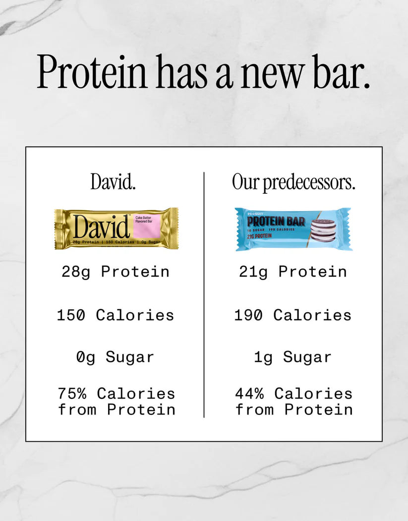 David Bars 28g High-Protein | Cake Batter (1ct)