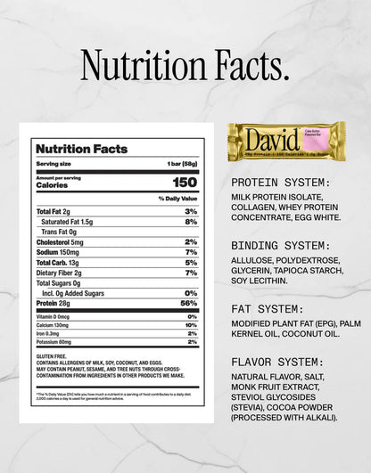 David Bars 28g High-Protein | Cake Batter (1ct)