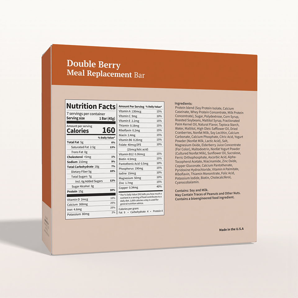 BestMed Meal Replacement Protein Bar, Double Berry (7ct)