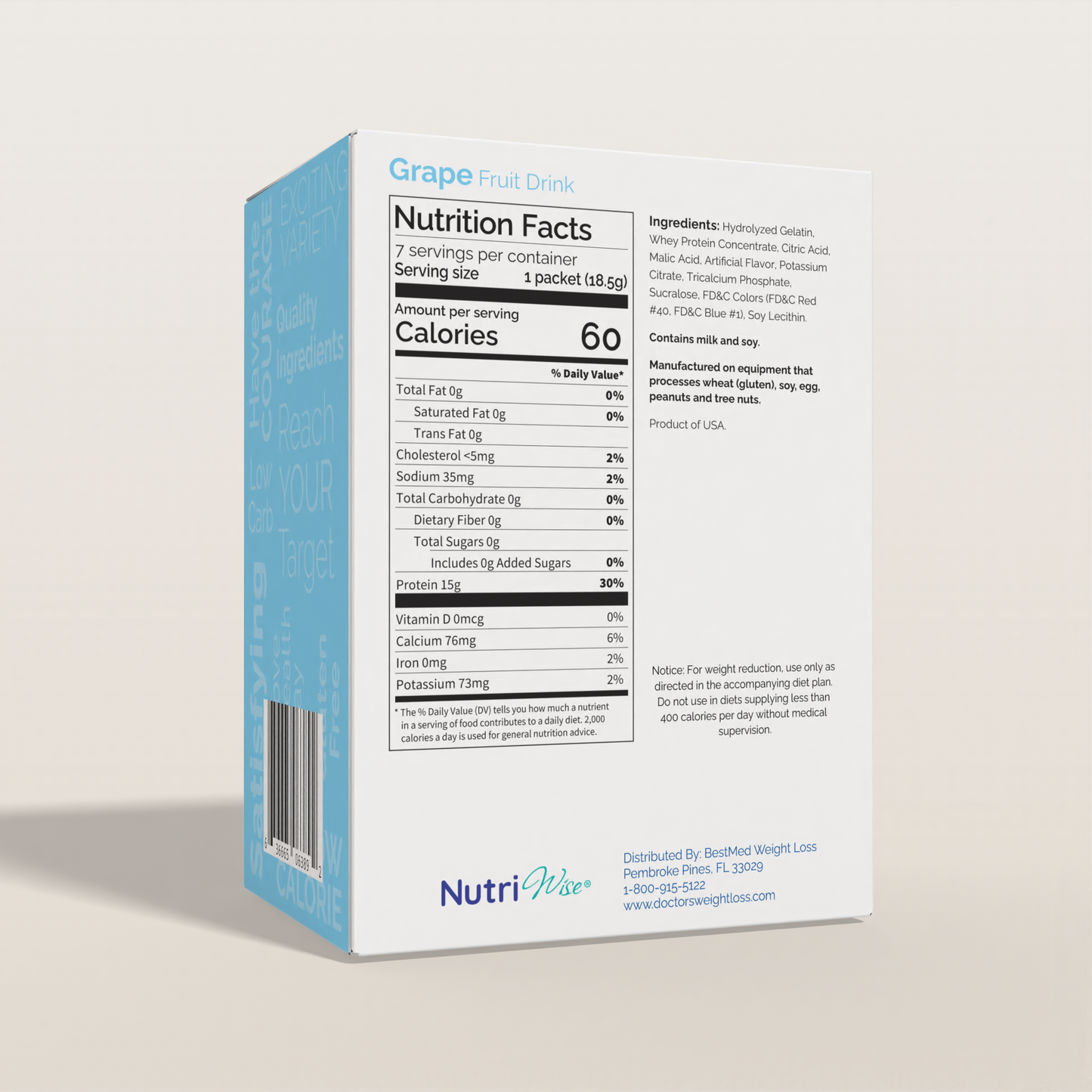 NutriWise Grape Fruit Protein Drink (7ct)