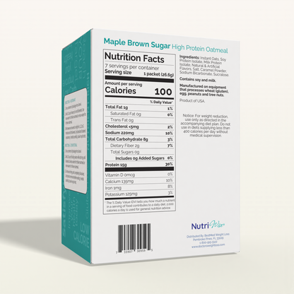 NutriWise Maple Brown Sugar Protein Oatmeal (7ct)