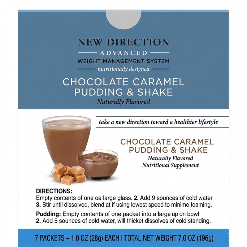 New Direction Chocolate Caramel Pudding Shake | 27g Protein (7ct)