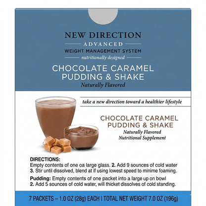 New Direction Chocolate Caramel Pudding Shake | 27g Protein (7ct)