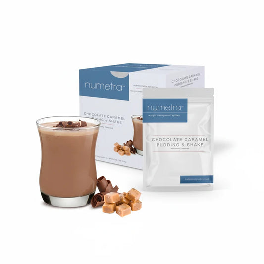 Numetra Chocolate Caramel Pudding and Shake | 20g Protein | 7 Count