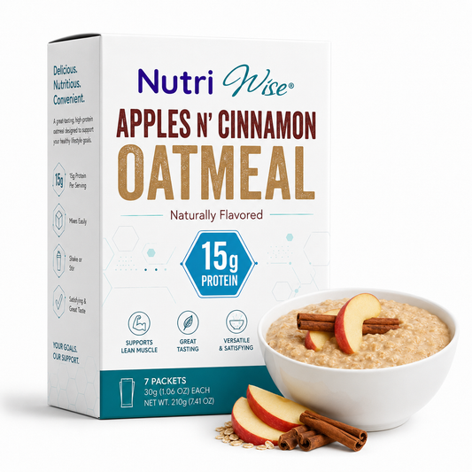 NutriWise Apples & Cinnamon High-Protein Oatmeal (7ct)