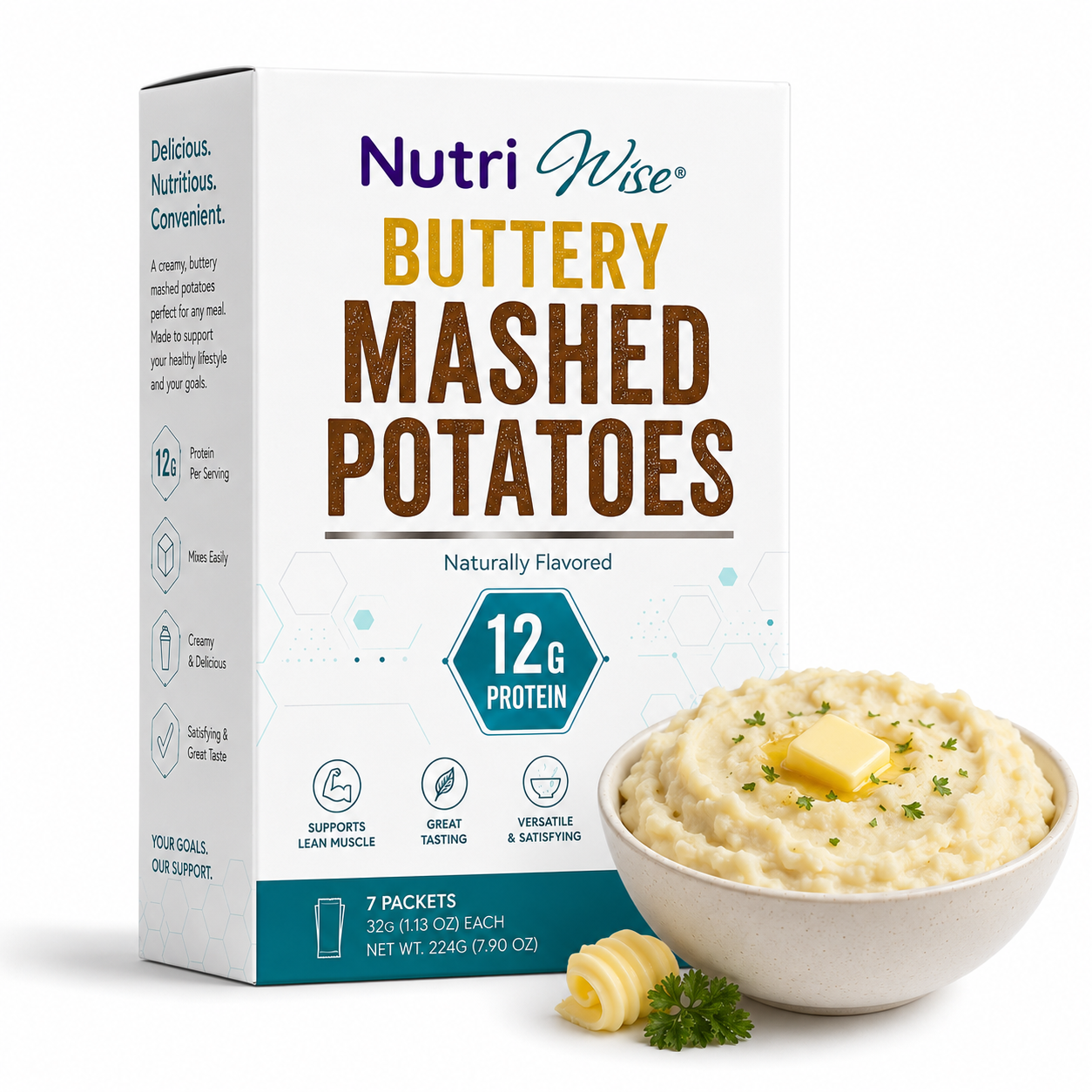 NutriWise Instant High Protein, Sour Cream & Chives Mashed Potatoes (7ct)