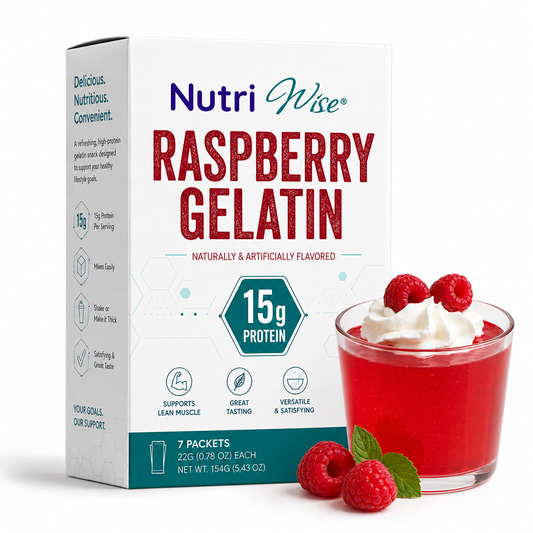 NutriWise High Protein Raspberry Gelatin (7ct)